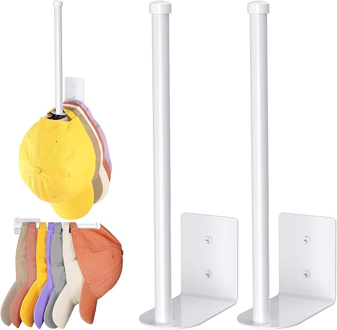 2pc Hat Rack Organizer for Caps, Stainless Steel, Wall Mounted Storage