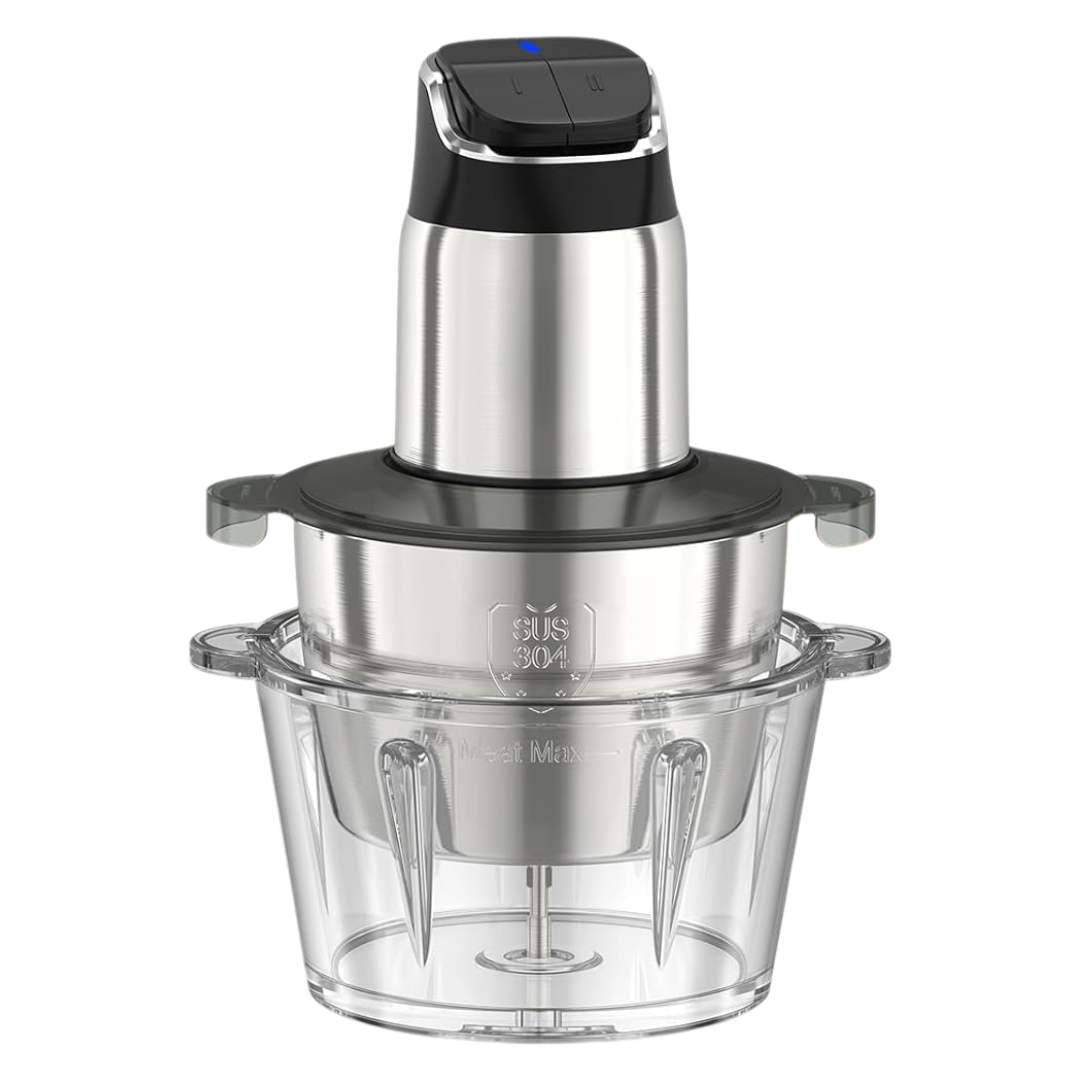 8-Cup Food Processor with Dual Bowls, Adjustable Speed Control