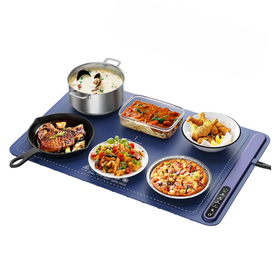 Electric Food Warming Tray with 4 Heat Levels and Timer Control ...