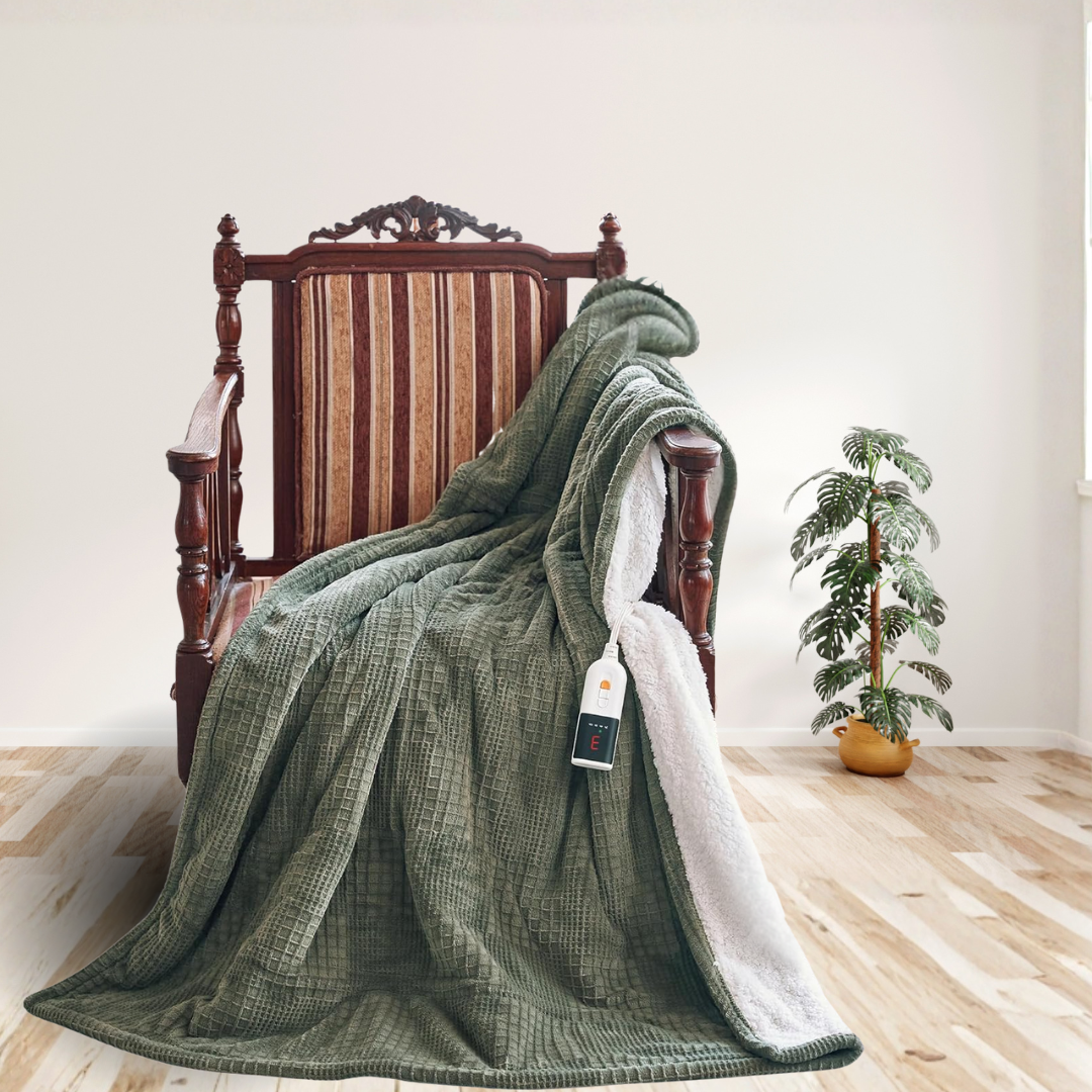 Electric Heated Blanket with Adjustable Heat Levels & Timer Control