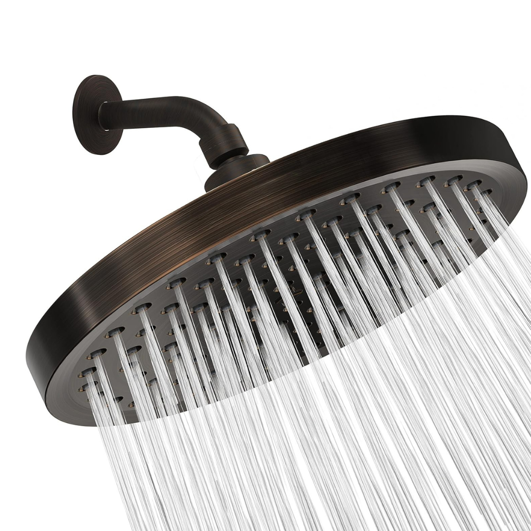High Pressure Rainfall Shower Head Adjustable Swivel for Full Coverage