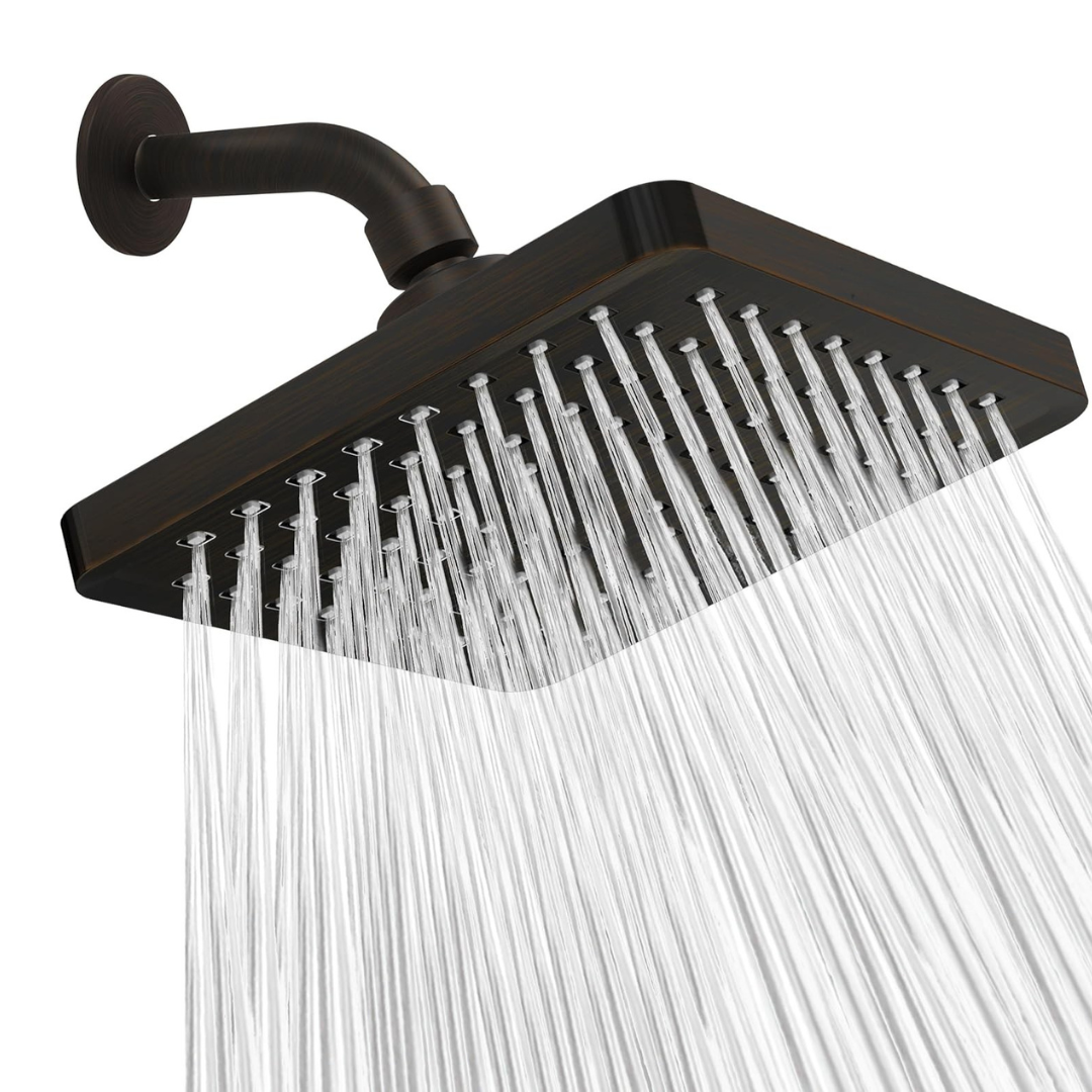High Pressure Rainfall Shower Head Adjustable Swivel for Full Coverage