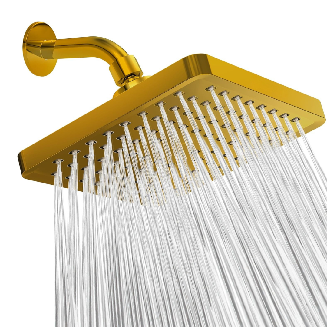 High Pressure Rainfall Shower Head Adjustable Swivel for Full Coverage