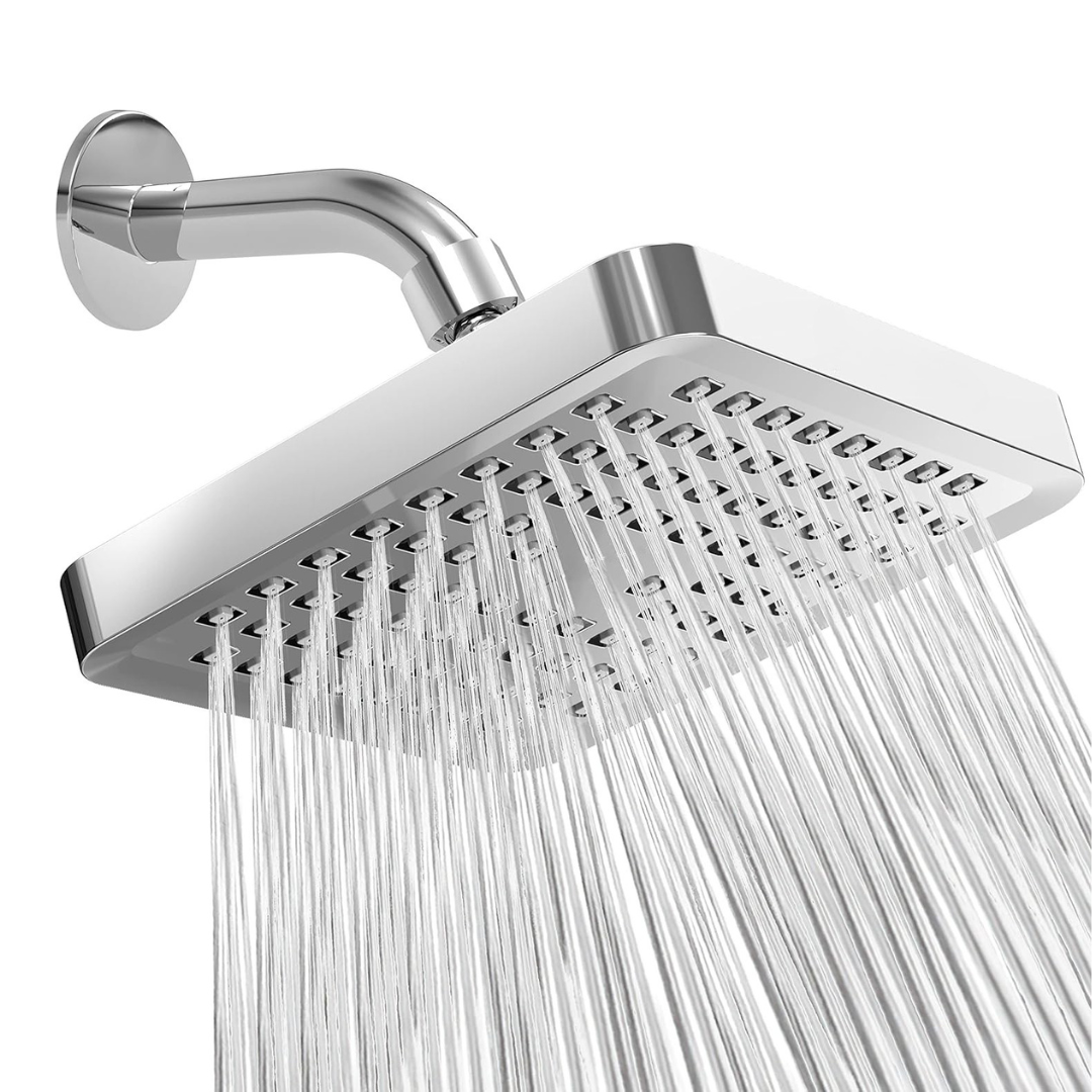 High Pressure Rainfall Shower Head Adjustable Swivel for Full Coverage