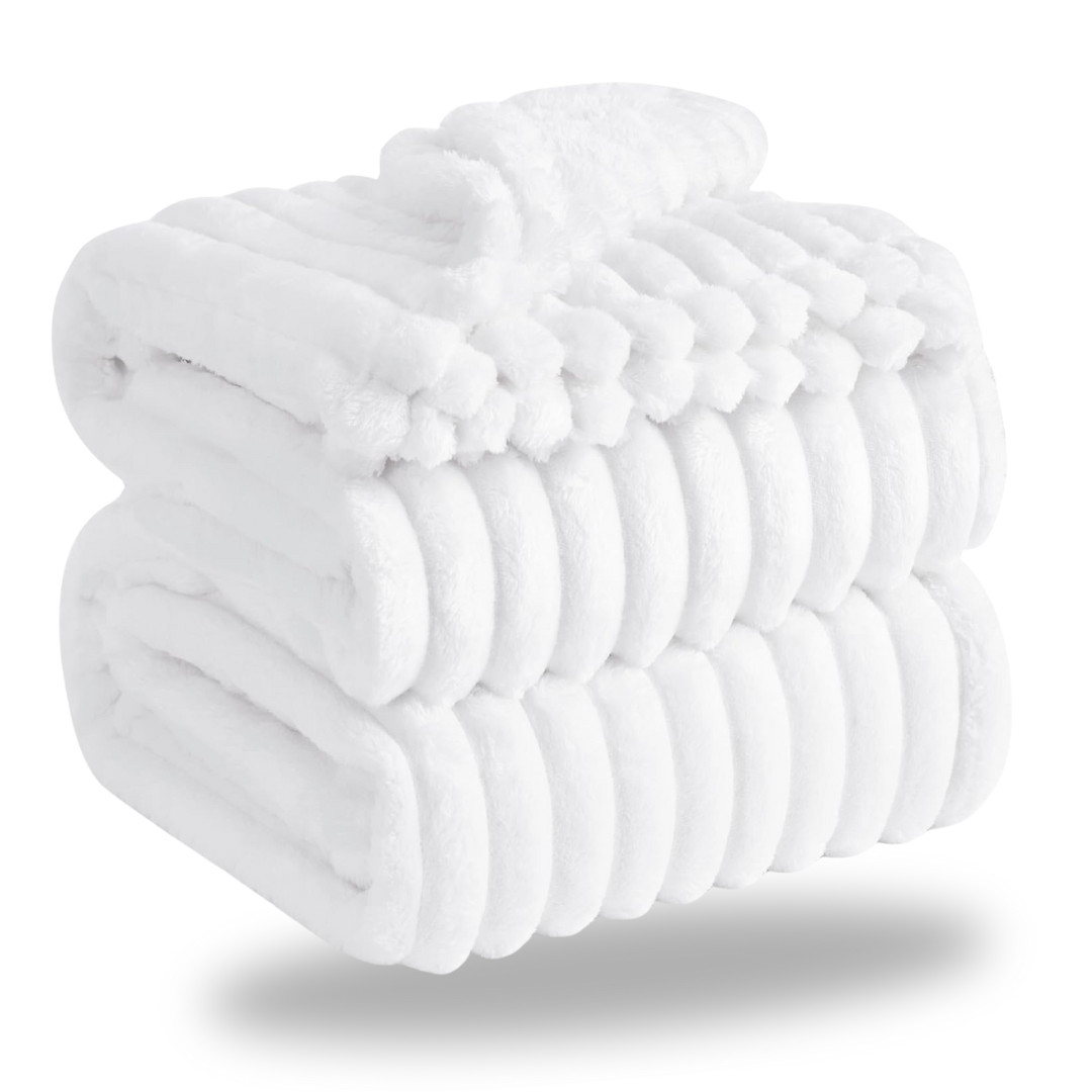 Striped Flannel Fleece Blanket, Soft Microfiber, Machine Washable