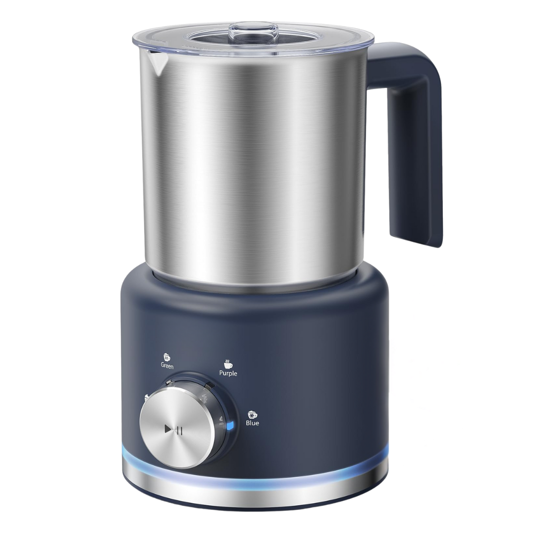 Electric Milk Frother with 4-in-1 Foam Maker & Auto Shut-Off