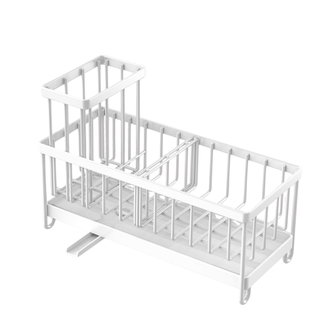 Stainless Steel Sink Caddy Organizer with Rotatable Drain Spout