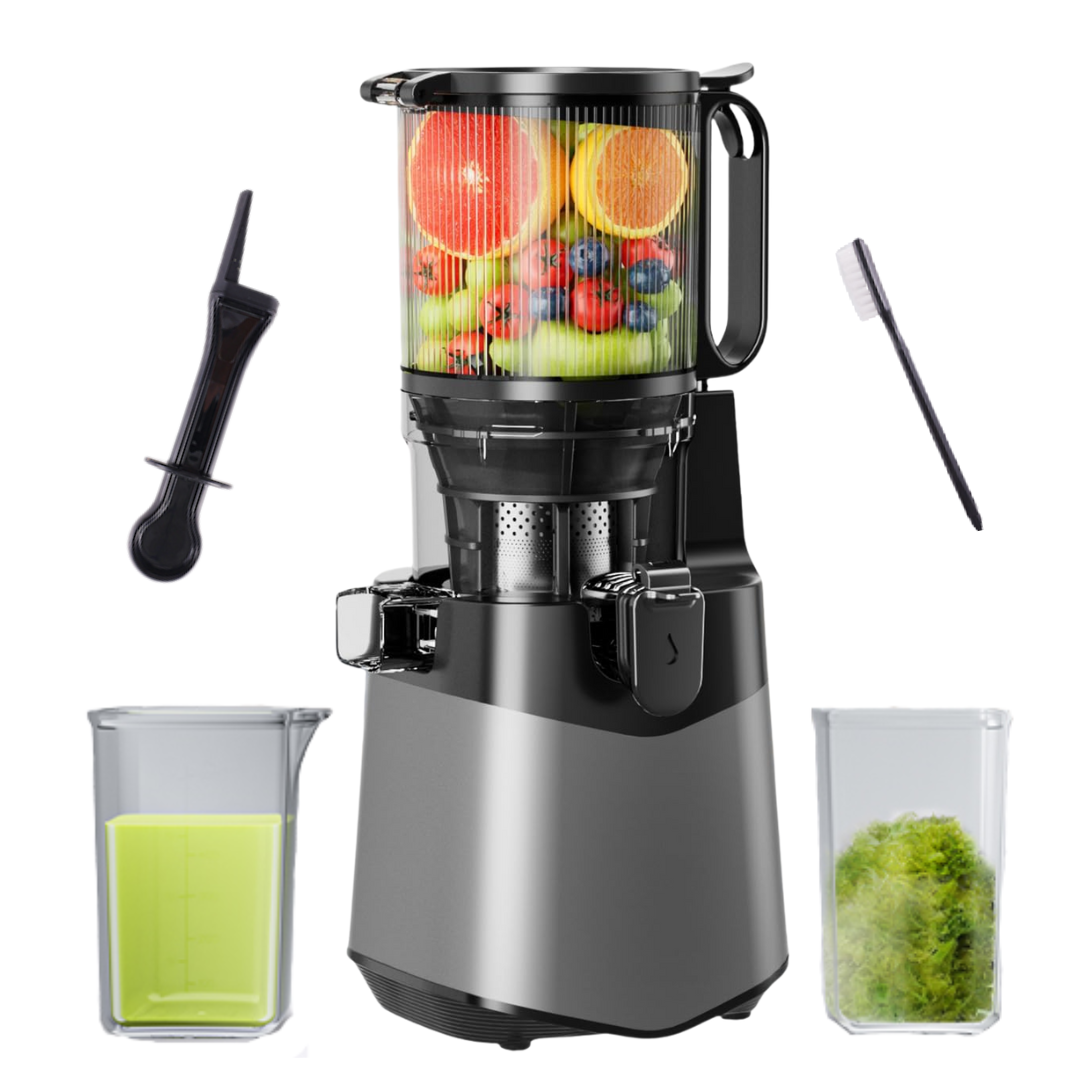 Cold Press Juicer Machine with 400W Motor and 5.3" Wide Chute