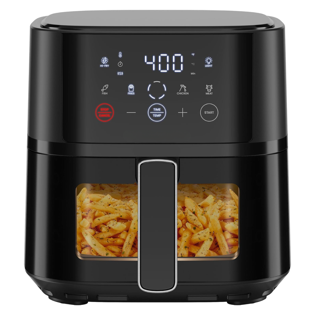 Compact 4QT Air Fryer with Hi-Fry Technology & Touchscreen Controls